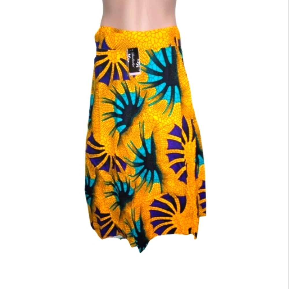 African print wrap skirt